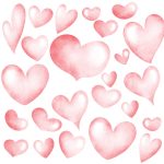 Muurstickers Hartjes aquarel