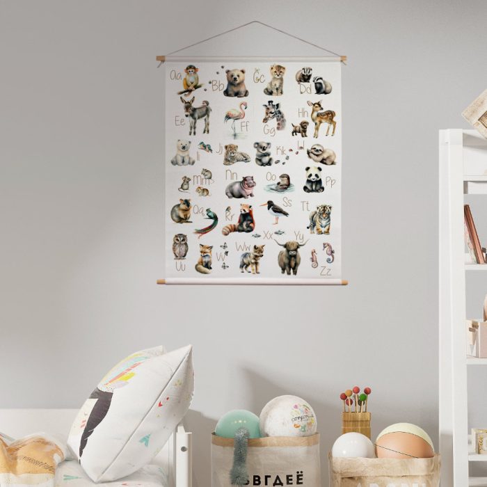 Textielposter Dierenalfabet - Afbeelding 2