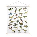 Textielposter Dinoalfabet