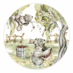 Muurcirkel Boswandeling | Beren | Ø 20 en 30 cm