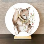 Muurcirkel Boswandeling | Eekhoorn | Ø 20 en 30 cm - Afbeelding 2