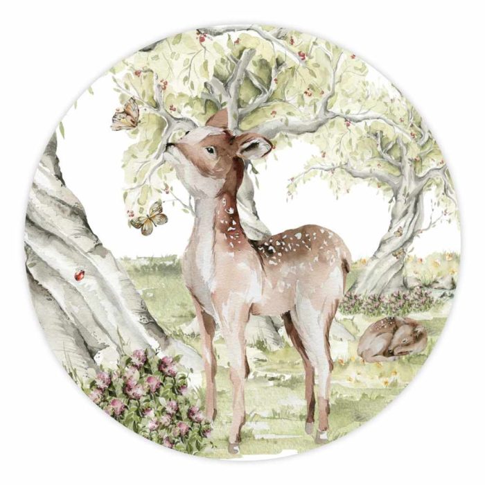 muurcirkel-woodlandwalk-reeen Muurcirkel Boswandeling | Reeën | Ø 20 en 30 cm - Afbeelding 1