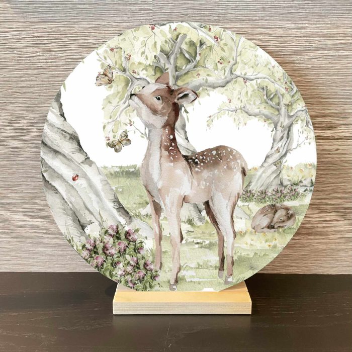 muurcirkel-woodlandwalk-reeen-kidzstijl Muurcirkel Boswandeling | Reeën | Ø 20 en 30 cm - Afbeelding 2