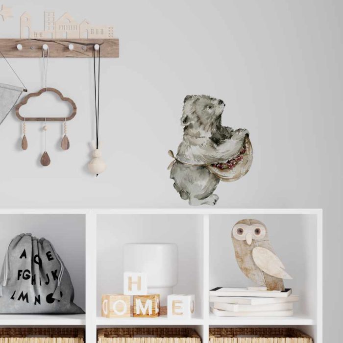 Muursticker Boswandeling | Beer (5 afmetingen) - Afbeelding 2