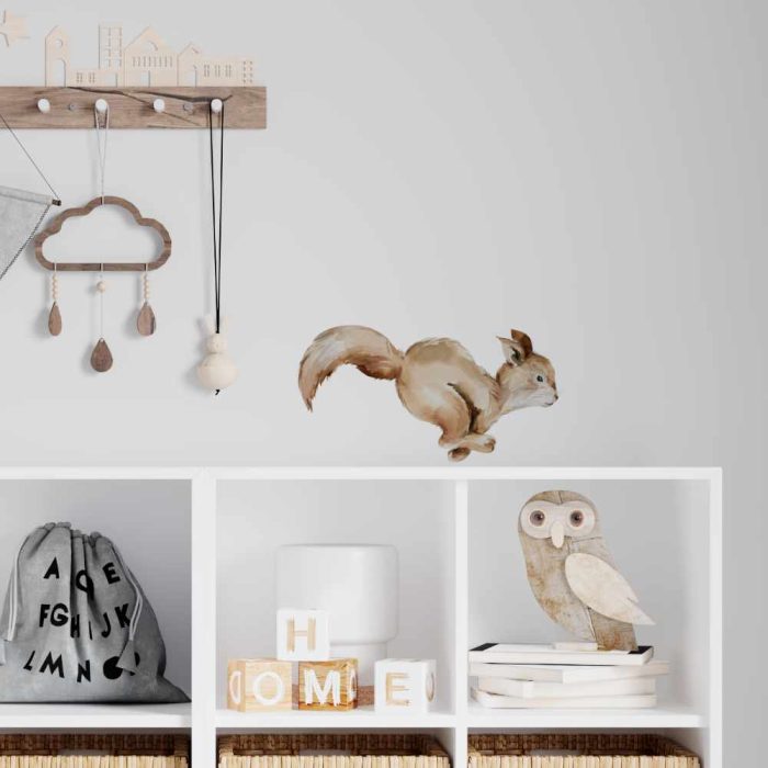 Muursticker Boswandeling | Eekhoorn (5 afmetingen) - Afbeelding 2
