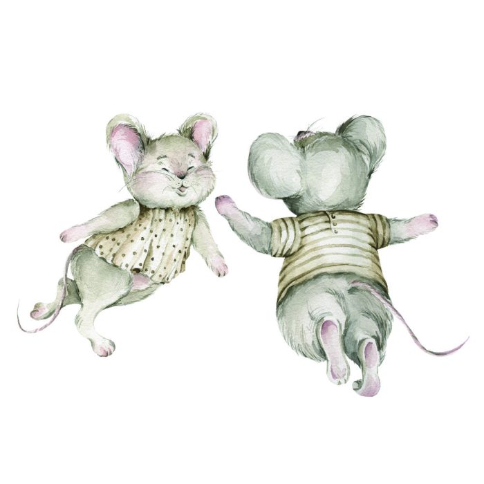 muursticker-muisjes Muursticker Boswandeling | Muisjes (5 afmetingen) - Afbeelding 1