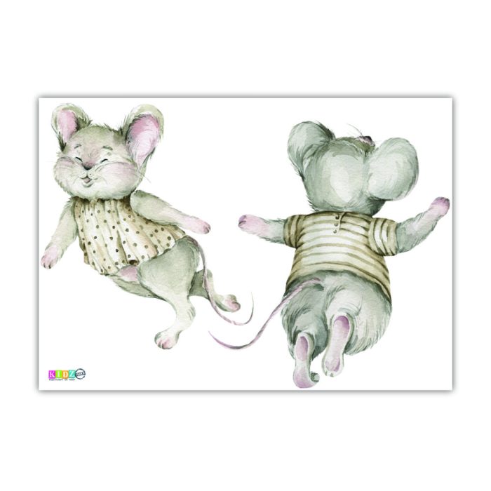 Muursticker Boswandeling | Muisjes (5 afmetingen) - Afbeelding 3