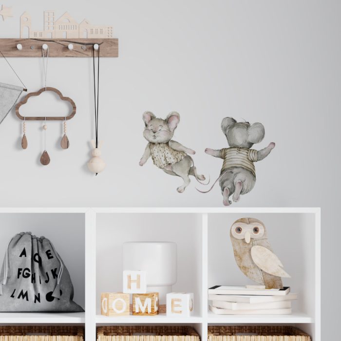 Muursticker Boswandeling | Muisjes (5 afmetingen) - Afbeelding 2