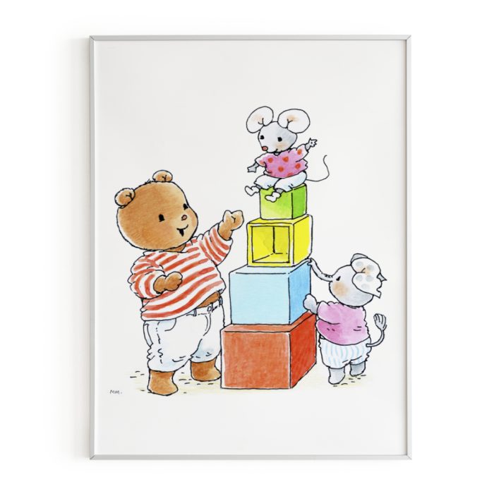 poster-bobbi-blokken Poster Bobbi Beer Blokken - Afbeelding 1