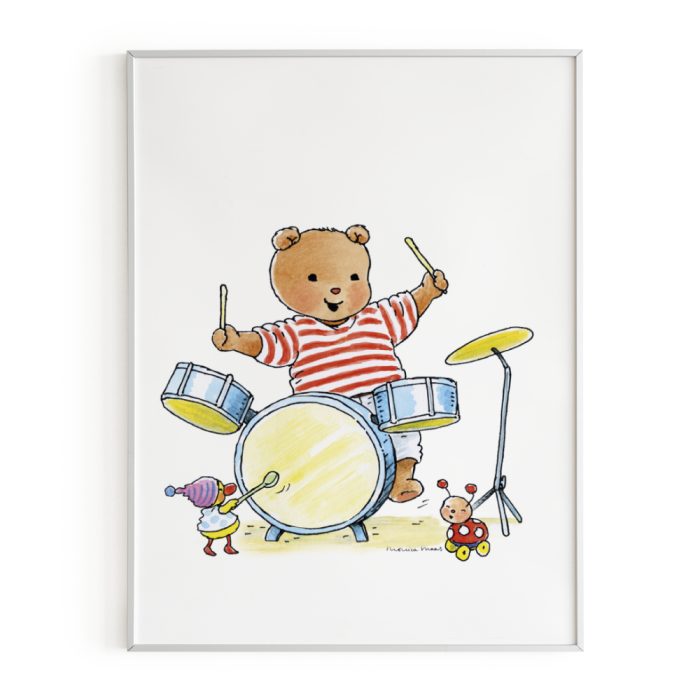 Poster Bobbi Beer Drumstel - Afbeelding 1