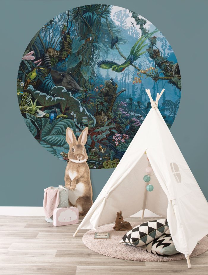 Behangcirkel Tropical Landscapes | blue - Afbeelding 2