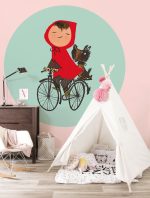 Behangcirkel Riding my Bike - Afbeelding 2