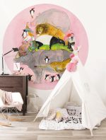 Behangcirkel Jumping Pinguins - Afbeelding 2