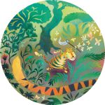 Behangcirkel Hunting Tiger