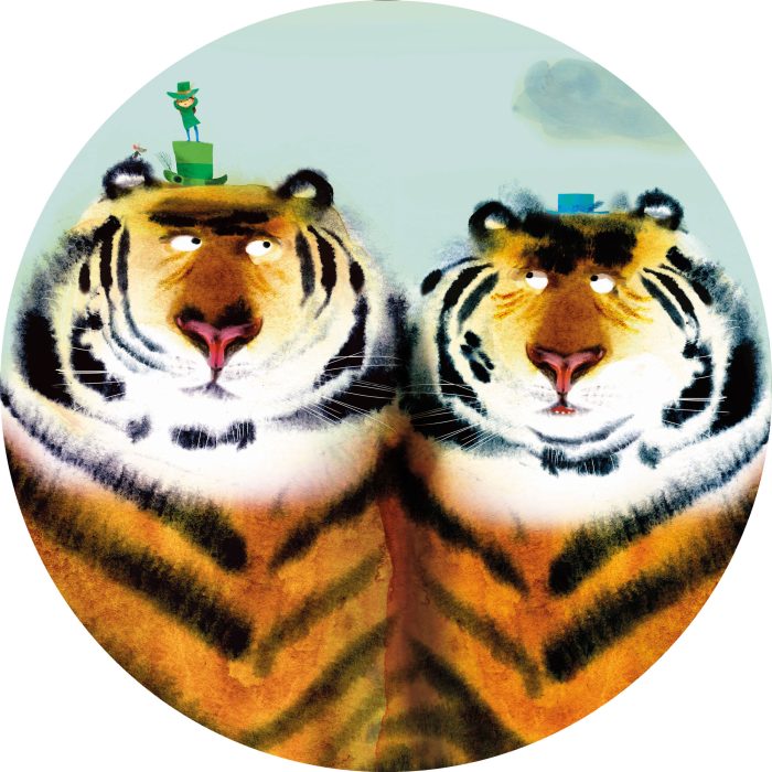 CK-041-packshot Behangcirkel Two Tigers - Afbeelding 1