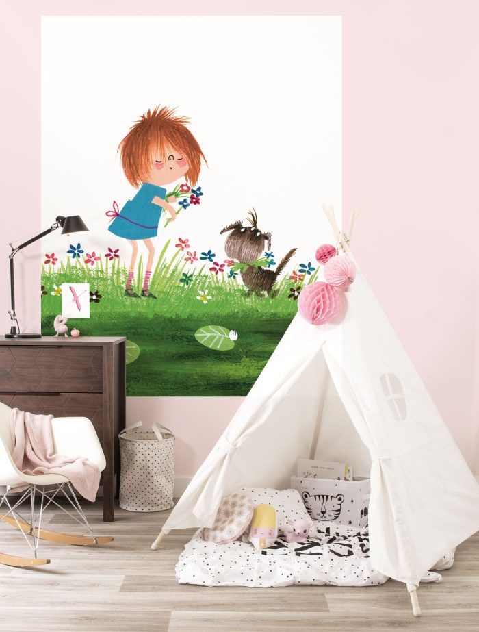 Behangpaneel Picking Flowers | 142.5 x 180 cm - Afbeelding 2