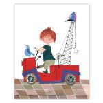 Behangpaneel Red Tow Truck | 142.5 x 180 cm