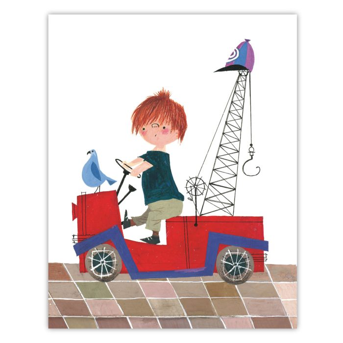 kek 2024 wandpanelen Behangpaneel Red Tow Truck | 142.5 x 180 cm - Afbeelding 1