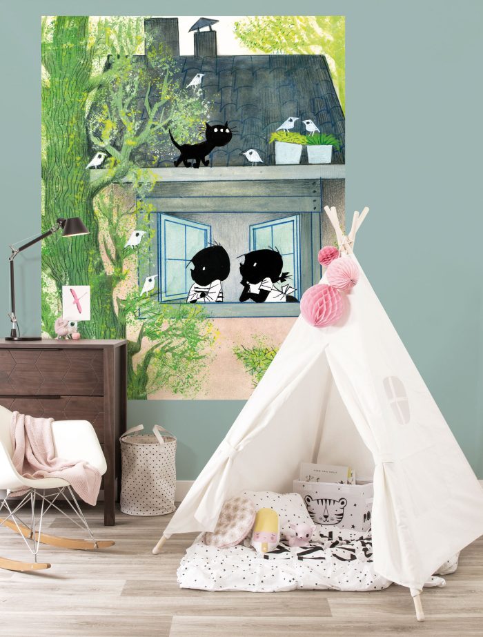 Behangpaneel Jip & Janneke, Birds | 142.5 x 180 cm - Afbeelding 2