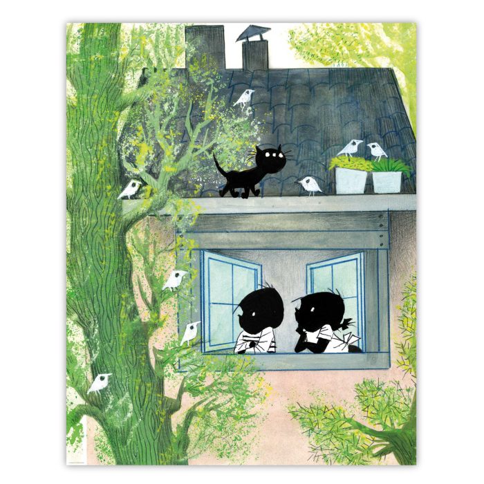 kek 2024 wandpanelen Behangpaneel Jip & Janneke, Birds | 142.5 x 180 cm - Afbeelding 1