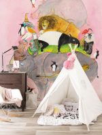 Fotobehang Jumping Penguins | wandvullend - Afbeelding 2