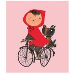 Fotobehang Riding my Bike | pink | wandvullend