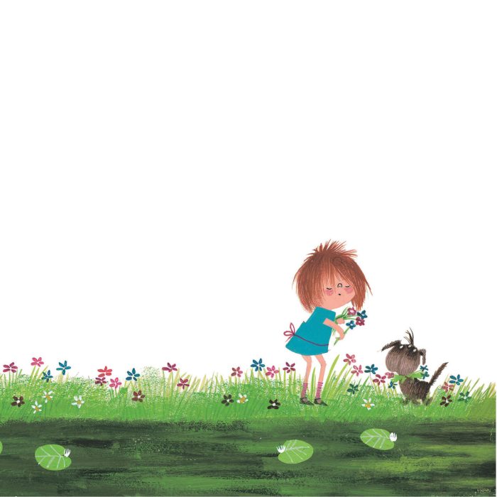 WS-038-kidz Fotobehang Picking Flowers | wandvullend - Afbeelding 1