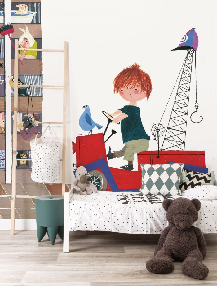 Fotobehang Red Tow Truck II | wandvullend - Afbeelding 2