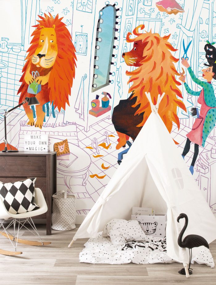 WS-073_WS-074-int Fotobehang Lion's haircut | wandvullend - Afbeelding 2