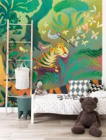 Fotobehang Hunting Tiger | wandvullend - Afbeelding 2