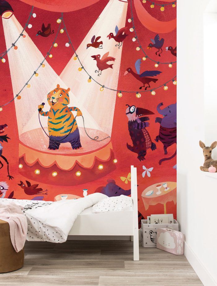 Fotobehang Karaoke Tiger | wandvullend - Afbeelding 2