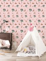 Behang Fiep Westendorp Forest Animals | Roze | 97.4 x 280 cm - Afbeelding 2