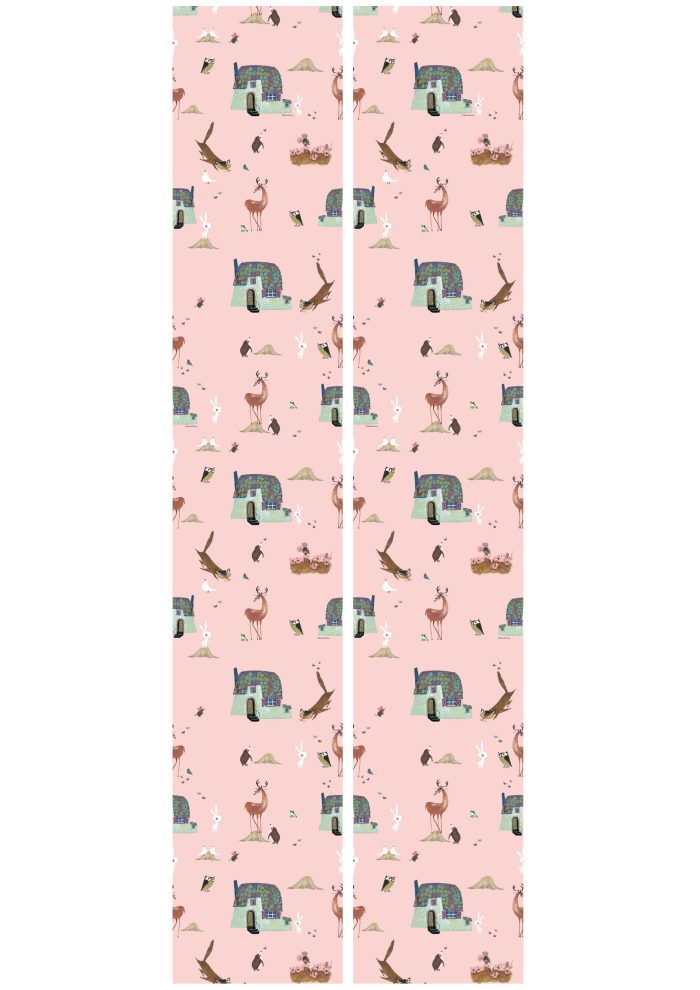 Behang Fiep Westendorp Forest Animals | Roze | 97.4 x 280 cm - Afbeelding 3