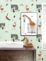 Behang Fiep Westendorp Forest Animals | Mint | 97.4 x 280 cm - Afbeelding 2