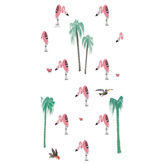 Behang Fiep Westendorp Flamingo | 97.4 x 280 cm - Afbeelding 1
