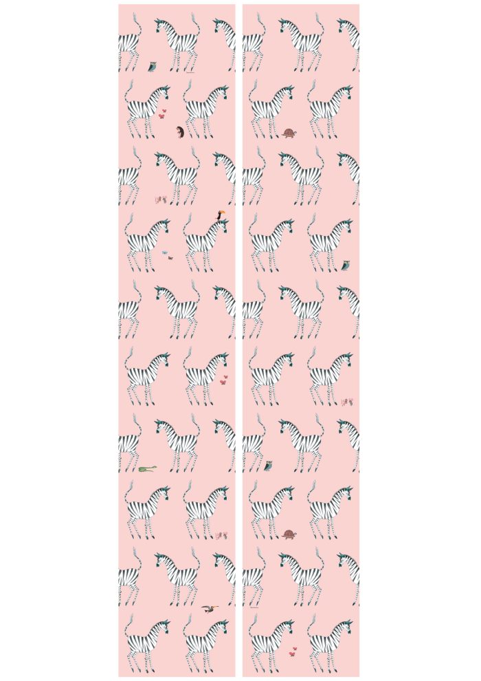 Behang Fiep Westendorp Zebra | Roze | 97.4 x 280 cm - Afbeelding 3