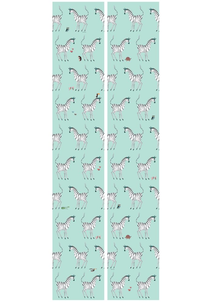 Behang Fiep Westendorp Zebra | Mint | 97.4 x 280 cm - Afbeelding 3
