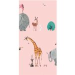 Behang Fiep Westendorp Dierenmix | Roze | 97.4 x 280 cm