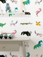 Behang Tangram Animals | 97.4 x 280 cm - Afbeelding 2