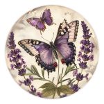 Muurcirkel Lavendelvlinder | Ø 40 tot 140 cm