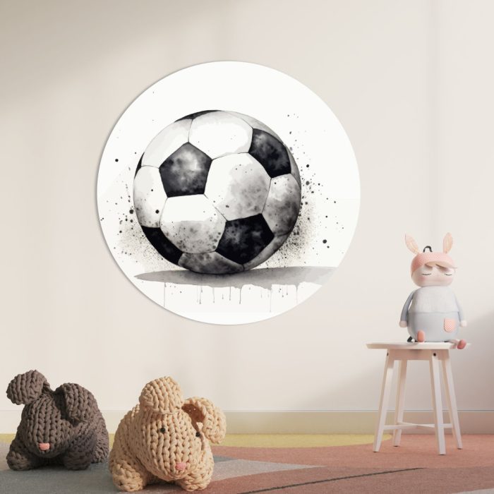 Mockup behangcirkel Muurcirkel Voetbal | Ø 40 tot 140 cm - Afbeelding 2