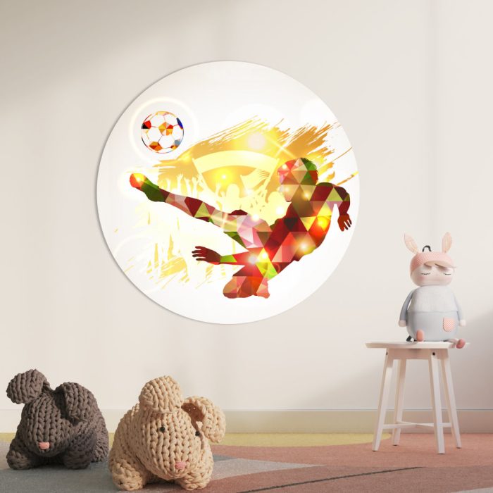 Muurcirkel Voetballer | Ø 40 tot 140 cm - Afbeelding 2