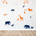 Muursticker Jungledieren 2 kleuren | 40 kleuren - Afbeelding 2