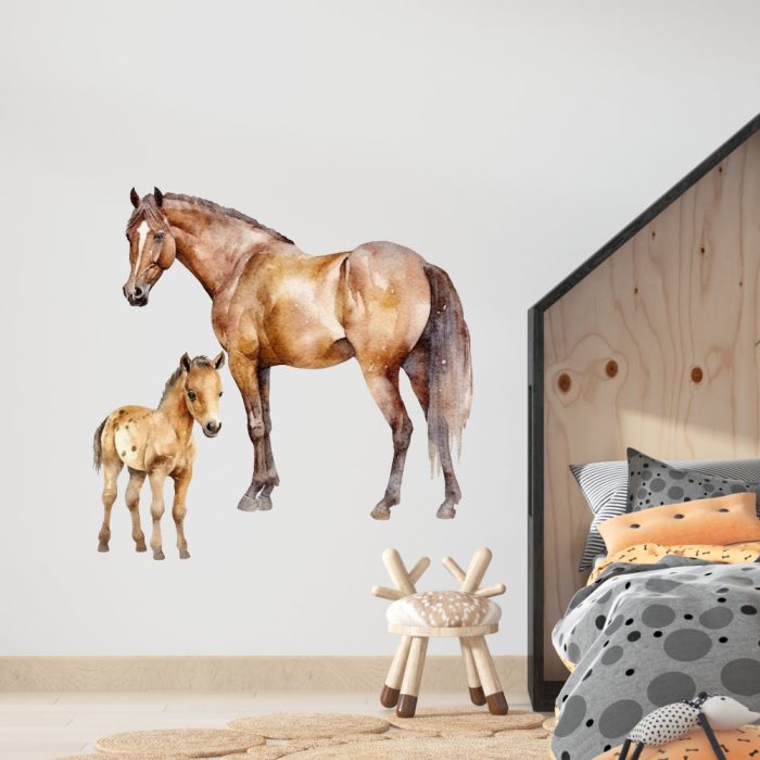 muurstickers-paard-veulen-kidzstijl Muursticker Paard en Veulen - Afbeelding 2