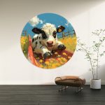 Muurcirkel Koe | Ø 40 tot 140 cm - Afbeelding 2