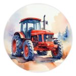 Muurcirkel Rode Tractor | Ø 40 tot 140 cm