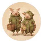 Muurcirkel Varkens | Ø 40 tot 140 cm