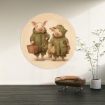 Muurcirkel Varkens | Ø 40 tot 140 cm - Afbeelding 2