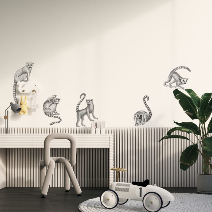 Muurstickers Ringstaartmaki's - Afbeelding 2
