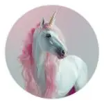 Muurcirkel Eenhoorn (roze) | Ø 40 tot 140 cm